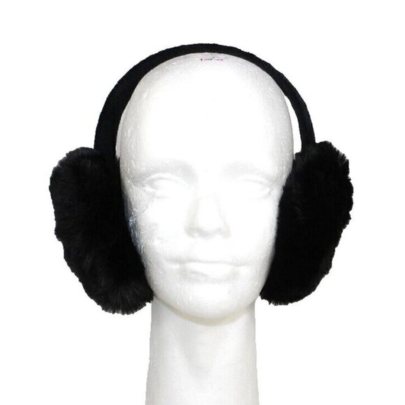 Black faux fur headband style EAR MUFFS adult size NOT ADJUSTABLE, NEW NO TAGS - Picture 1 of 2